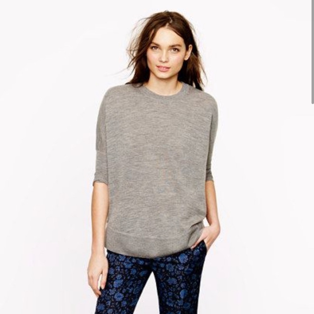J. Crew Merino Wool Swing Sweater Gray - Size M